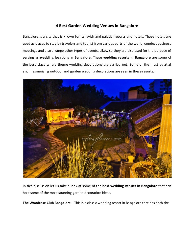 4 Best Garden Wedding Venues In Bangalore