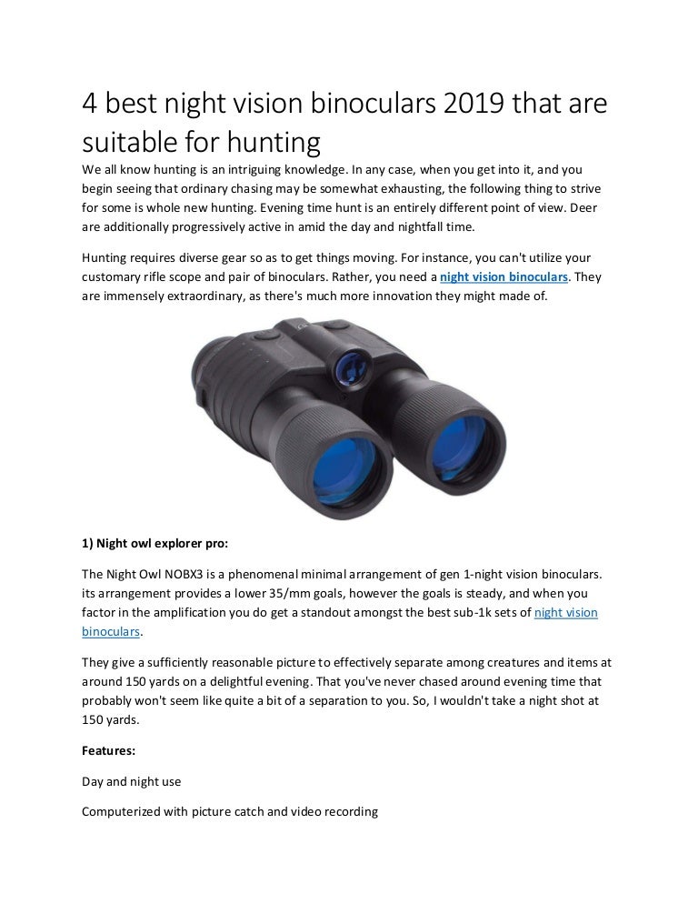 best night vision binoculars for hunting