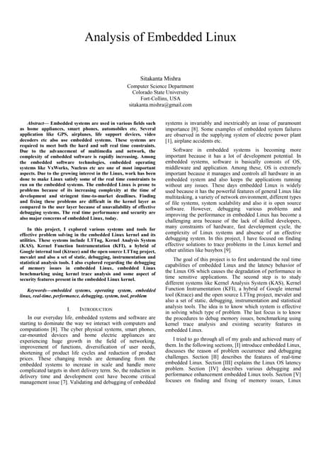 Analysis of Embedded Linux Literature Review Report