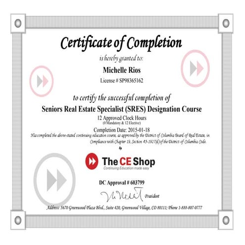 SRES certificate | PDF
