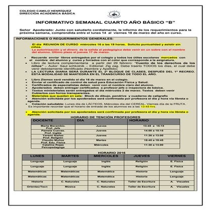 4º básico b semana 14  al 18 marzo