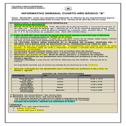 4º  básico b  semana 18 al 22 de abril 