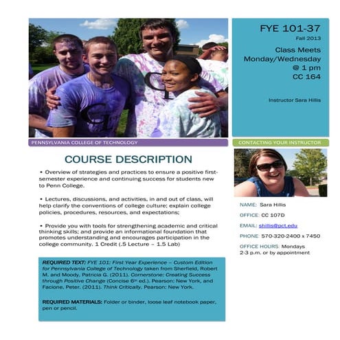 FYE Fall 13 Syllabus