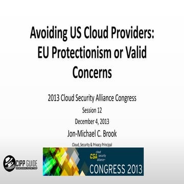 2013.11.30.Brook-CSA_Congress_EU_Avoiding_US_Cloud_Providers
