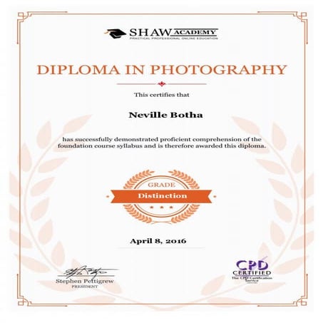 Certificate in Photography