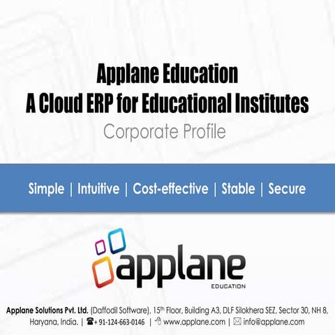 Applane Education Corporate Profile