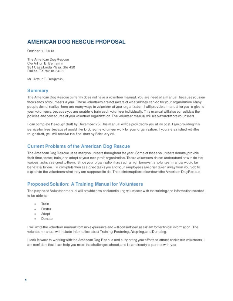 American Dog Rescue Proposal NEW