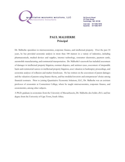 Malherbe, CV w intro, November 2014