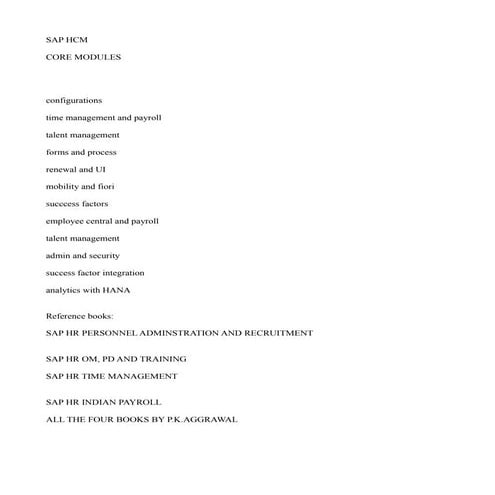 SAP HCM CORE MODULES V1.0