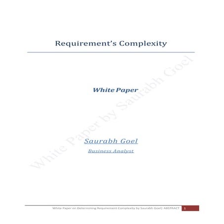 Determining Requirements Complexity - White Paper