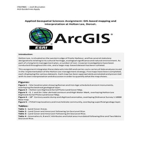 Applied Geospatial Sciences Assignment