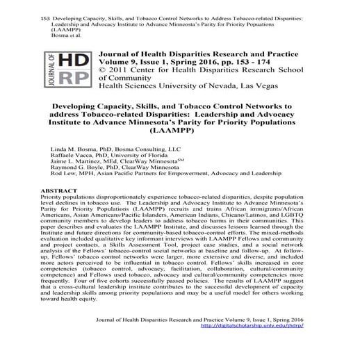 Bosma et al LAAMPP III Manuscript JHDRP v9 issue 1 2016