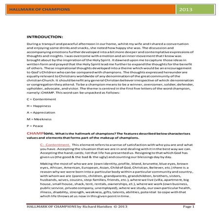 HALLMARK OF CHAMPIONS