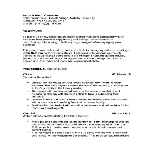 2016 RESUME ISCAHM