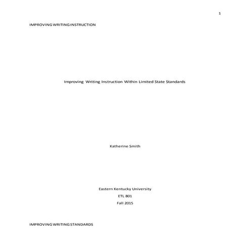 IMPROVING WRITING INSTRUCTION