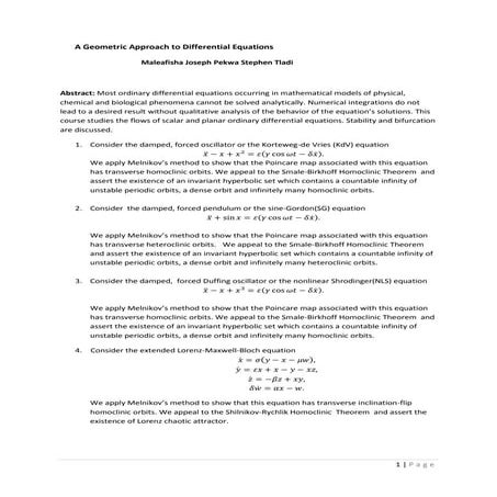 DYNAMICAL SYSTEMSandCHAOS