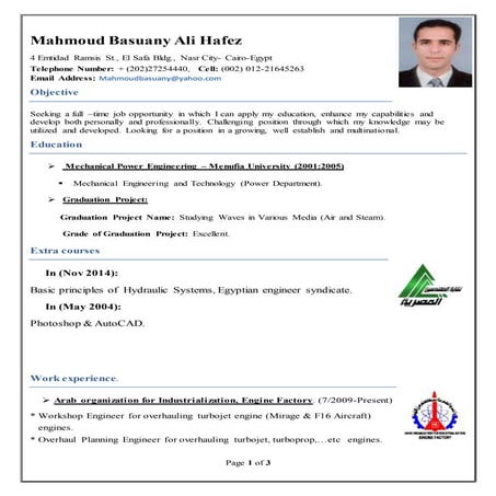cv eng mahmoud BASUANY