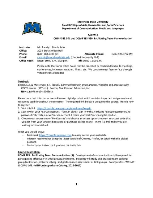 COMS 108.002 FA16 Syllabus | PDF