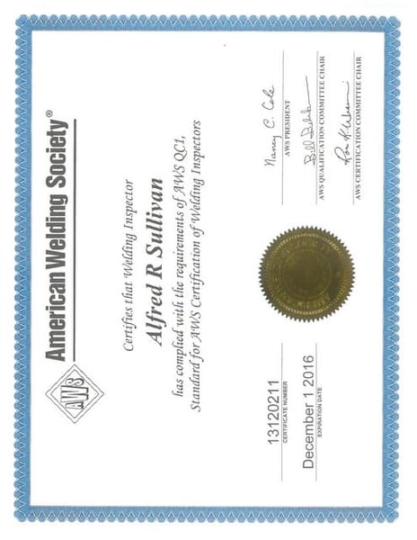 AWS Welding Fundamentals Program Certificate AWS Welding Fundamentals Program Certificate