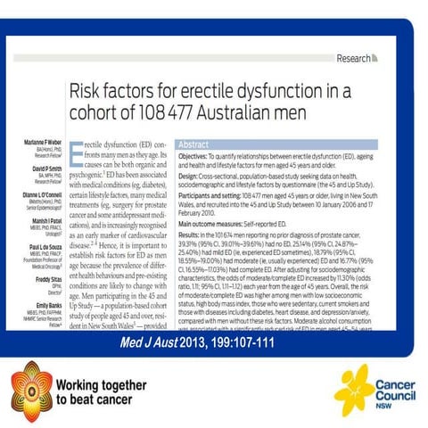 Marianne Weber | Risk factors for erectile dysfunction in a  cohort of 108 47...
