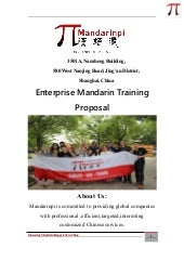 Enterprise Mandarin Training Proposal
