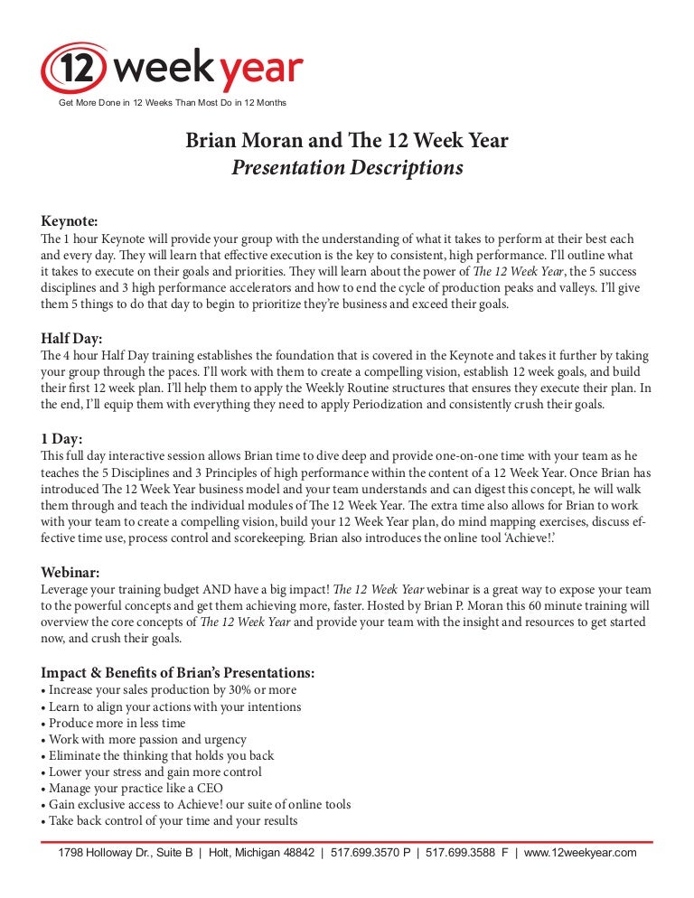 12 Week Year Presentation Descriptions 11 5 14