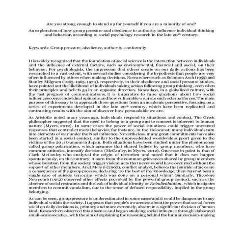 Group Pressure & Obedience to Authority