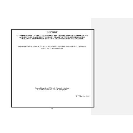 GBV CAPACITY GAPS ASSESSMENT IN ZANZIBAR