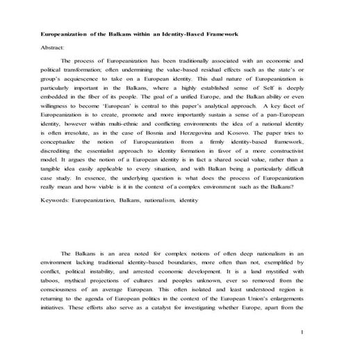 Europeanization of the Balkans politeja 2015