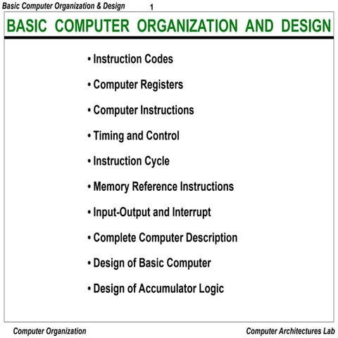 Comprehensive Overview of Basic Computer Organization and Design ...