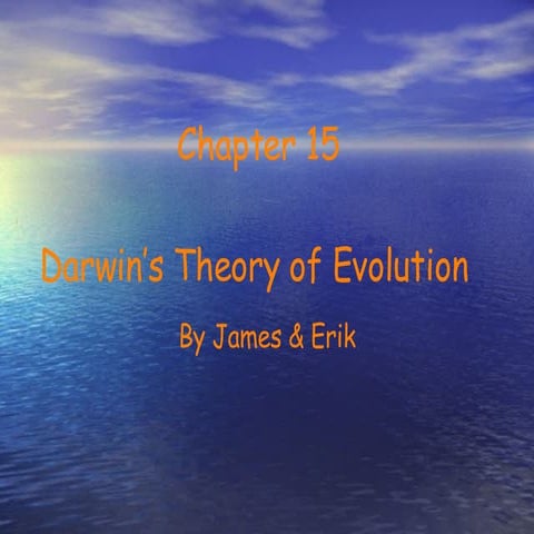 Chapter 15.1 Darwin's Theory of Natural Selection | PPT