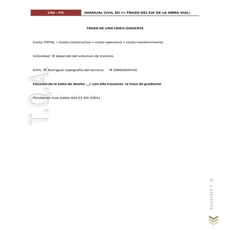 4 civil 3D - Trazo del eje de la obra vial