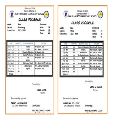 4 class program 2013 2014 