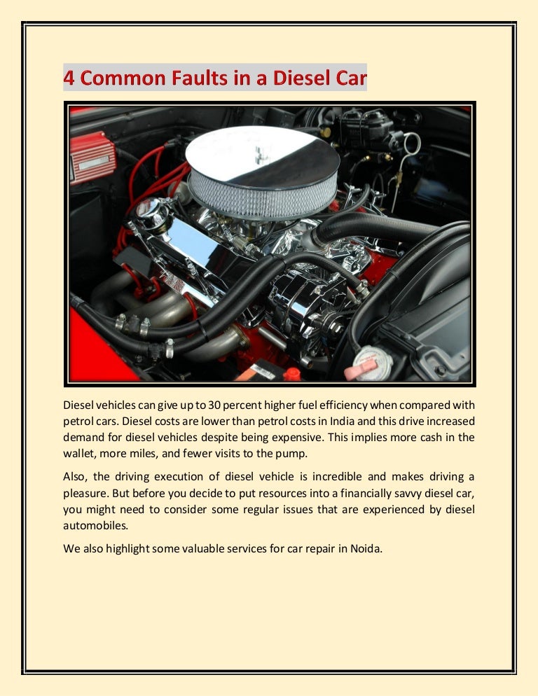 4 common faults in a diesel car