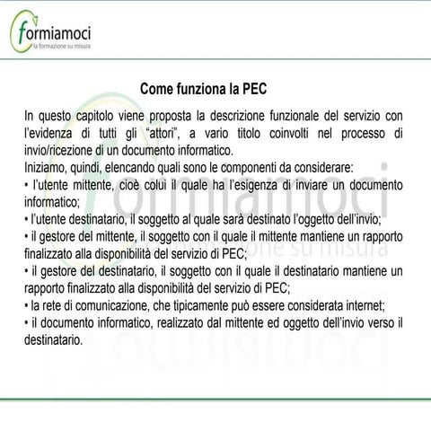 4 corso pec  come funziona