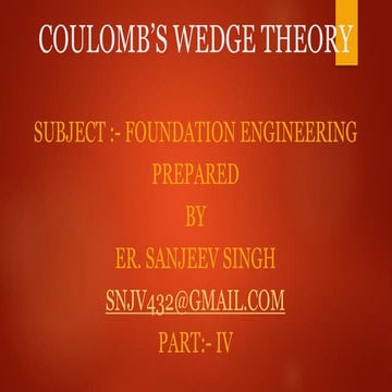  coulomb's theory of earth pressure
