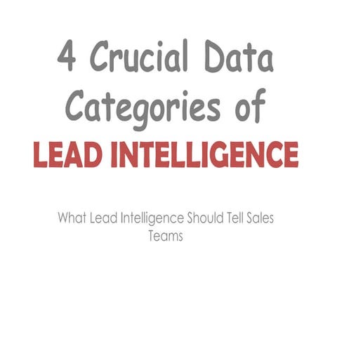 4 Crucial Data Categories of Lead Intelligence