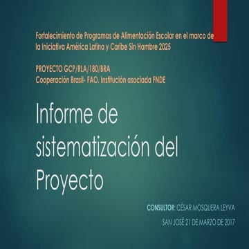 Informe de sistematización del Proyecto