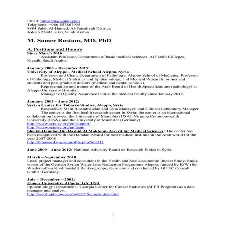Resume-CV Samer Rastam
