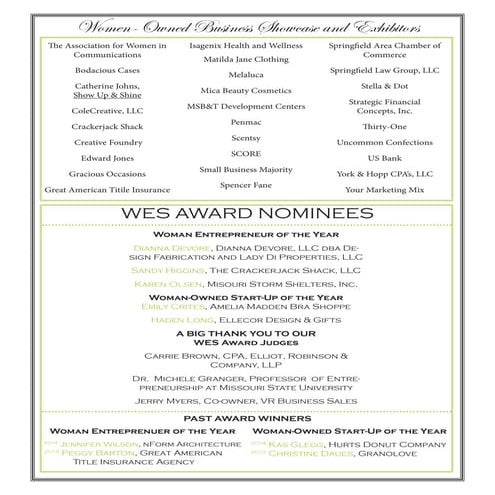 WES 2015 Program Insert | PDF