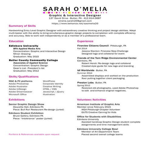 Sarah OM_Resume revised