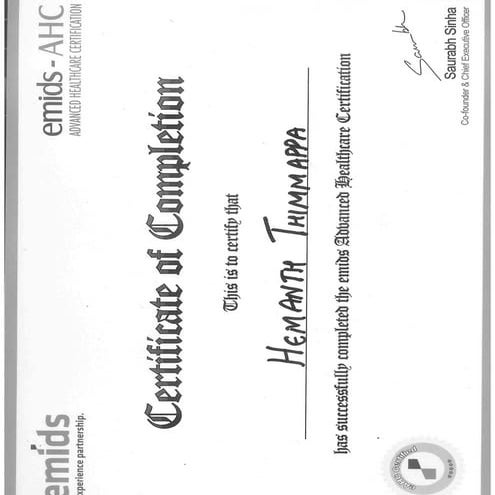 AHC Certification | PDF