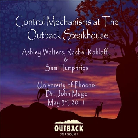 Outback Steakhouse. Control Mechanisms