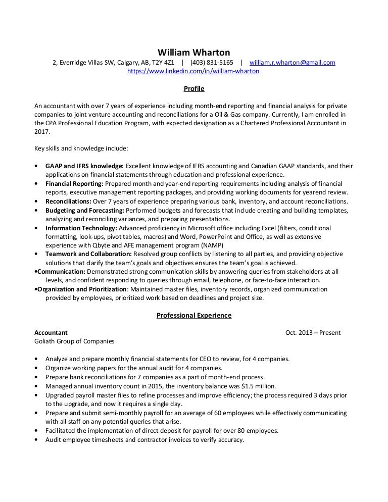 William Wharton Resume