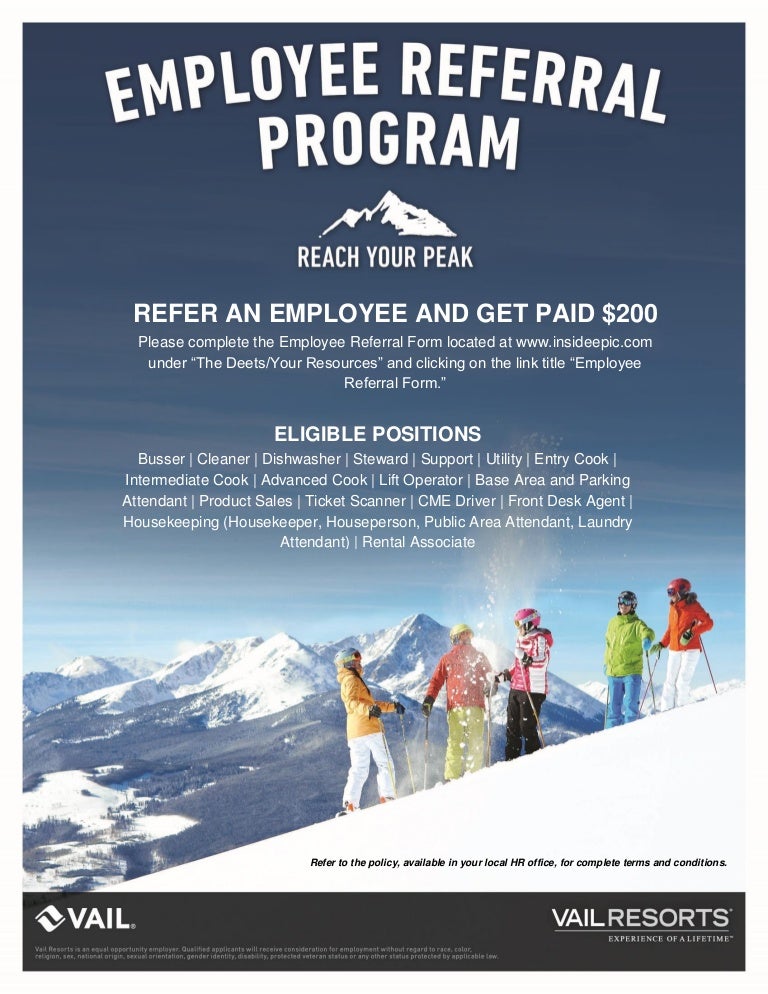 employee referral program vail mountain 12 23 16 employee referral program policy