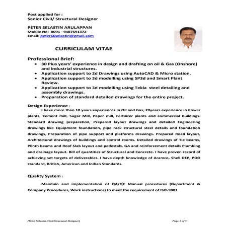 Civil - Structural Designer CV | PDF