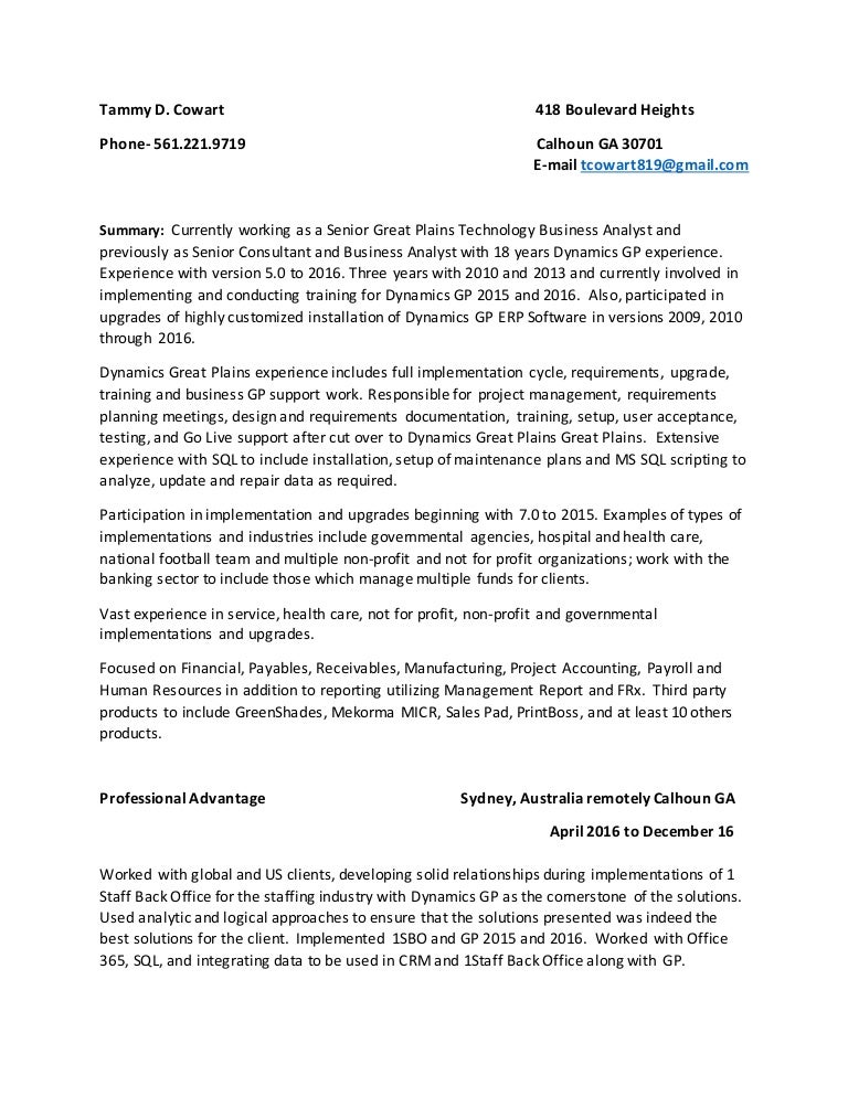 Tammy D Cowart Resume 17 B 1 Tammy D Cowart Resume 17 B 1