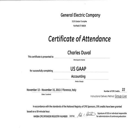 US GAAP accounting certification PDF