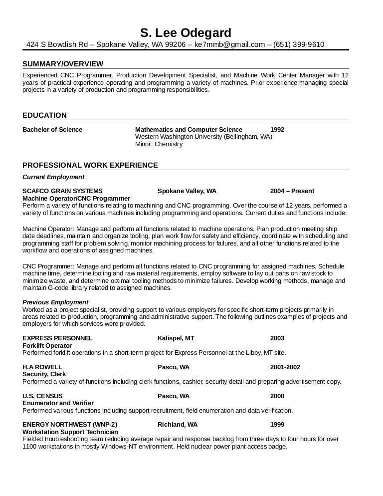 resume lee odegard optimal resume wwu