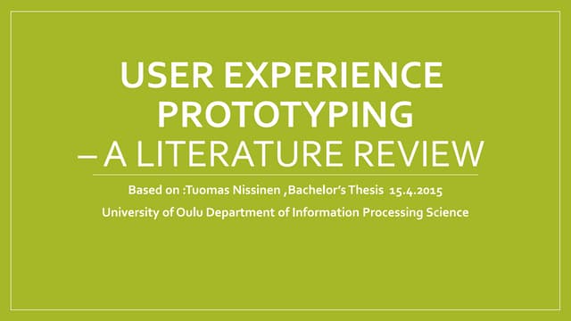 Ux prototyping